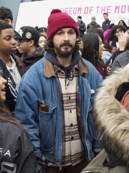 52288555 Actors Shia LaBeouf and Jaden Smith are spotted at Shia LaBeoufÕs new project 'He Will Not Divide Us' outside the Museum of Moving Pictures in New York City, New York on January 20, 2017. Actors Shia LaBeouf and Jaden Smith are spotted at Shia LaBeoufÕs new project 'He Will Not Divide Us' outside the Museum of Moving Pictures in New York City, New York on January 20, 2017. Pictured: Shia LaBeouf FameFlynet, Inc - Beverly Hills, CA, USA - +1 (310) 505-9876 RESTRICTIONS APPLY: NO FRANCE
