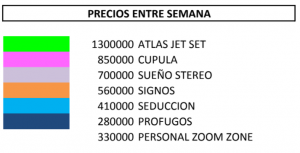 PRECIO ENTRE SEMANA