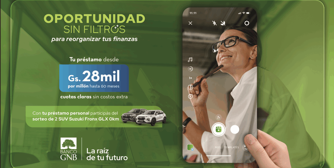 Banco GNB lanza su campaña “Oportunidad Sin Filtros” para préstamos personales