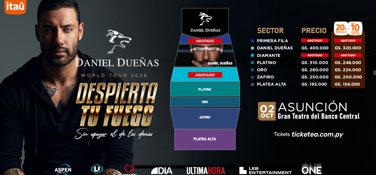 Daniel Dueñas llega a Paraguay con su gira “Despierta Tu Fuego”